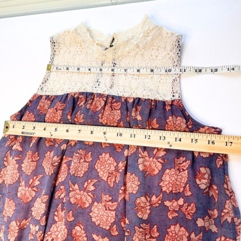 Maurice  Floral Crochet Sleeveless Fully Lined Flowy Dress Size XS - Picture 9 of 14